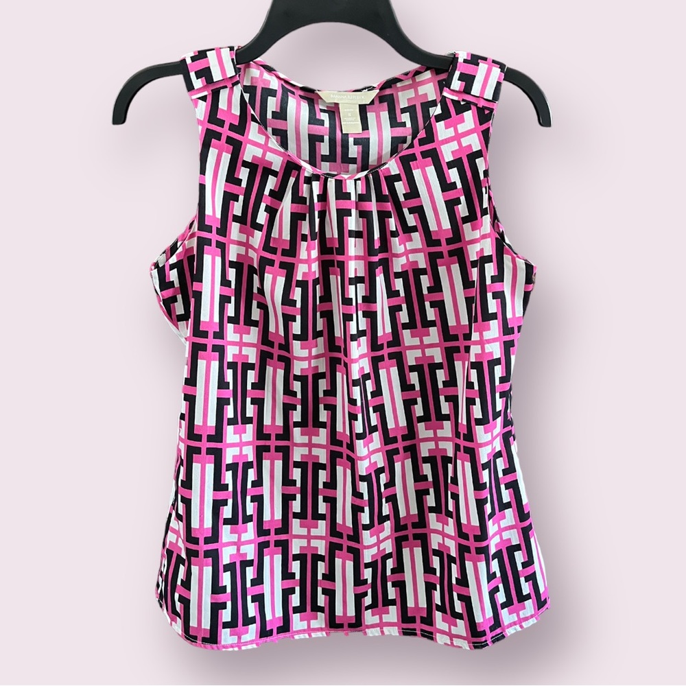 Banana Republic pink, white and black tank/shell size‎ Small